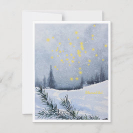 Cartão De Festividades Abençoado seja o inverno com aquarela