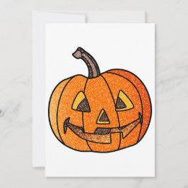 Cartão De Festividades Abóbora de Halloween Brilhante