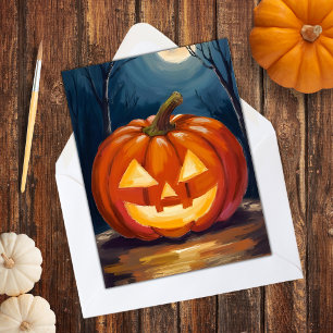 Cartão De Festividades Abóbora de Halloween Jack-O-Lantern
