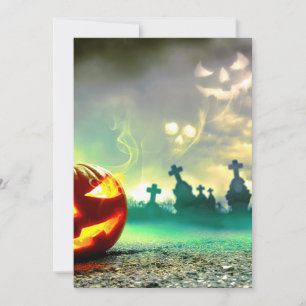 Cartão De Festividades Abóbora de Halloween luminosa do SlipperyJoe's wa