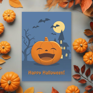 Cartão De Festividades Abóbora de Halloween Rindo