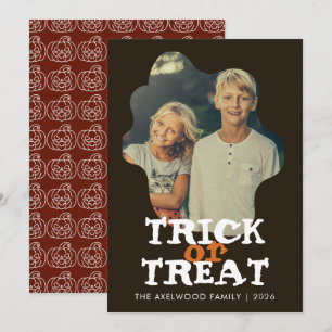 Cartão De Festividades Abóbora Fantasma Assustador Vintage Padrão Hallowe