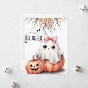 Cartão De Festividades Abóbora Morcego Fantasma Bonito Halloween