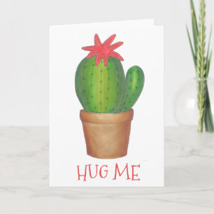 Cartão De Festividades Abraçar-Me, Curiosamente Bem Suculente, Cactus Pos