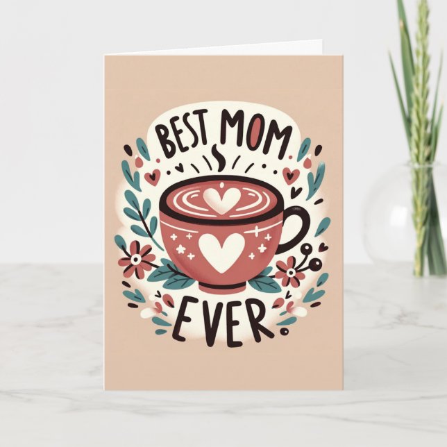 Cartão De Festividades Abraço Caloroso - Melhor Mãe do Mundo (Frente)