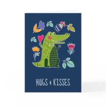 Abraços e beijos. Dia de os namorados Crocodilo En