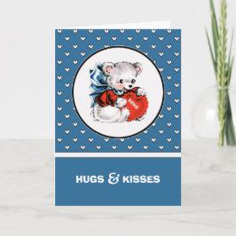 Cartão De Festividades Abraços e beijos. Dia de os namorados do Urso de T