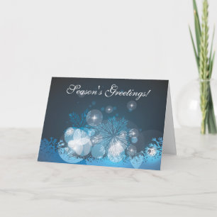 Cartão De Festividades Abstract Blue Snowflakes Christmas Card
