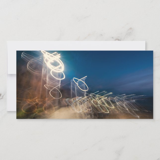 Cartão De Festividades Abstract Intentional Camera Movement Night Light T (Frente)