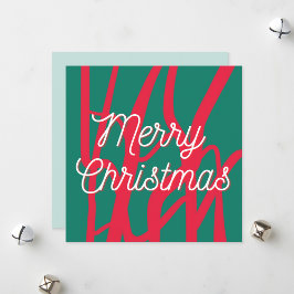 Cartão De Festividades Abstract Red Green Personalized Merry Christmas