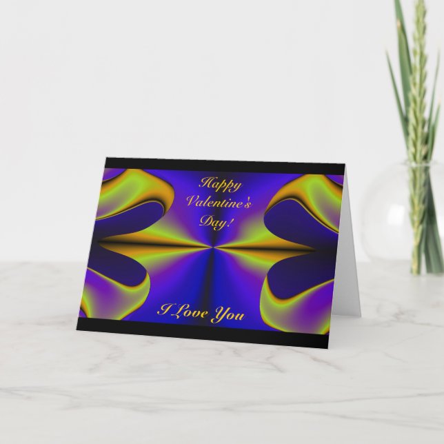 Cartão De Festividades Abstrato 2 Coração Arco-Íris (Frente)