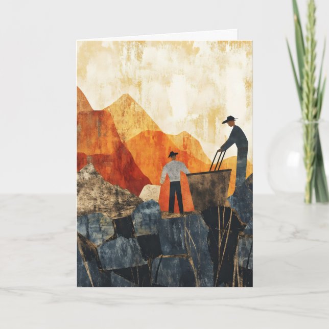 Cartão De Festividades Abstrato Color Trabalhadores (Frente)