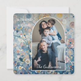 Cartão De Festividades Abstrato com Neve Flocos de Neve, Diversão Persona