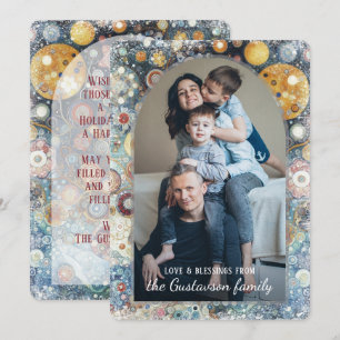 Cartão De Festividades Abstrato com Neve Flocos de Neve, Diversão Persona