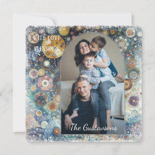 Cartão De Festividades Abstrato com Neve Flocos de Neve, Diversão Persona