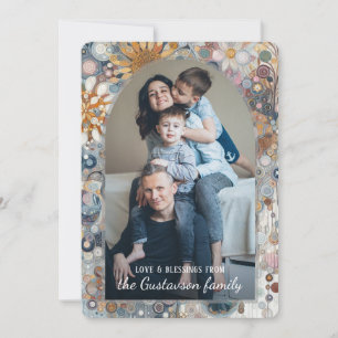 Cartão De Festividades Abstrato com Neve Flocos de Neve, Diversão Persona