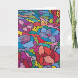 Cartão De Festividades Abstrato de Flores de Vidro Arco-Arco-Arrependido