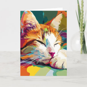 Cartão De Festividades Abstrato de gato colorida
