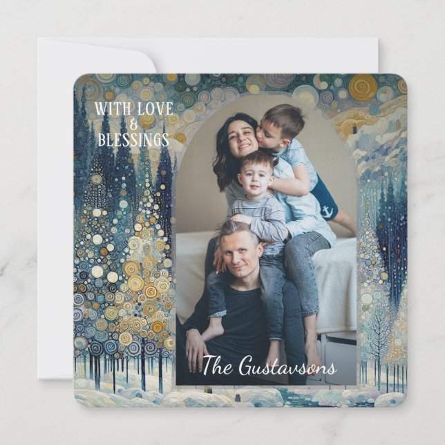 Cartão De Festividades Abstrato de inverno de inverno divertido personali (Frente)