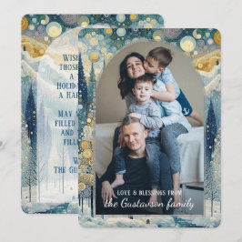 Cartão De Festividades Abstrato de inverno de inverno divertido personali