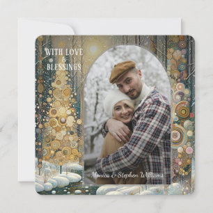 Cartão De Festividades Abstrato de inverno de inverno divertido personali