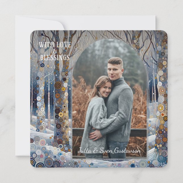 Cartão De Festividades Abstrato de inverno de inverno divertido personali (Frente)