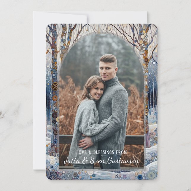 Cartão De Festividades Abstrato de inverno de inverno divertido personali (Frente)