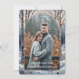 Cartão De Festividades Abstrato de inverno de inverno divertido personali