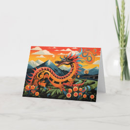 Cartão De Festividades Abstrato Dragon Odissey Chinês Ano Novo