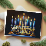 Cartão De Festividades Abstrato Menorah Festival das Luzes<br><div class="desc">Itens temáticos de feriado projetados por Umua. Impresso e enviado pela Zazzle ou suas afiliadas.</div>