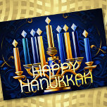 Cartão De Festividades Abstrato Menorah Happy Hanukkah<br><div class="desc">Itens temáticos de feriado projetados por Umua. Impresso e enviado pela Zazzle ou suas afiliadas.</div>