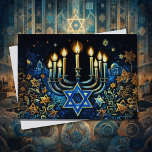 Cartão De Festividades Abstrato Menorah Happy Hanukkah<br><div class="desc">Itens temáticos de feriado projetados por Umua. Impresso e enviado pela Zazzle ou suas afiliadas.</div>