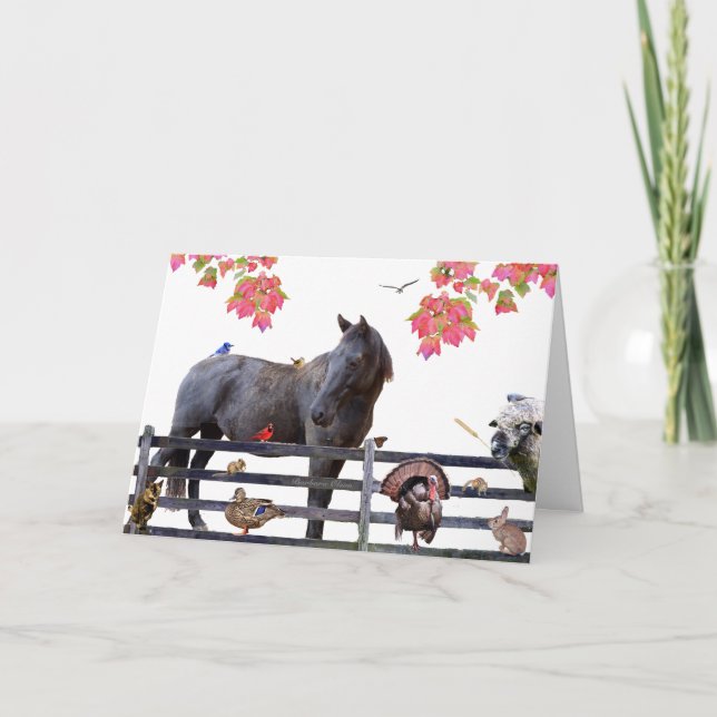 Cartão De Festividades Abundância da Terra:Cartão de Férias Feliz de Ação (Frente)