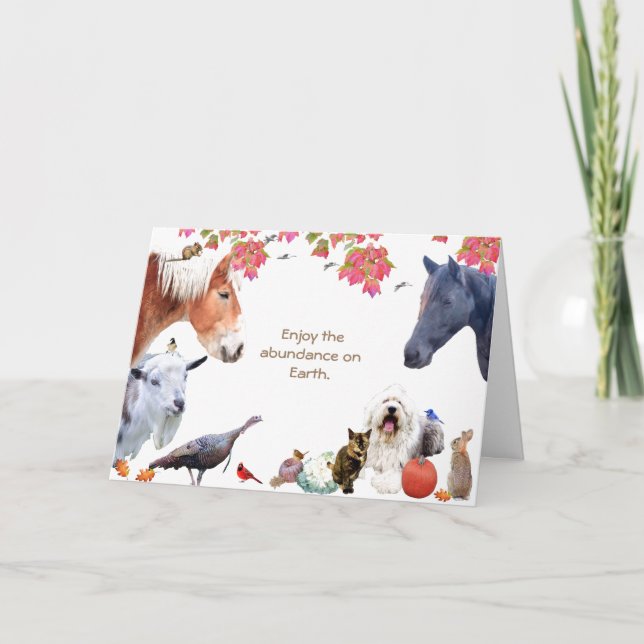 Cartão De Festividades Abundância da Terra:Cartão de Férias Feliz de Ação (Frente)