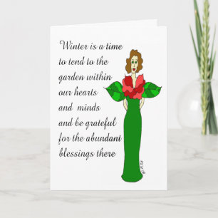 Cartão De Festividades Abundant Bessings "Winter Rosa" Holiday Card