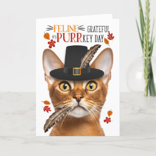 Cartão De Festividades Abyssinian Cat Feline Grateful PURR Day