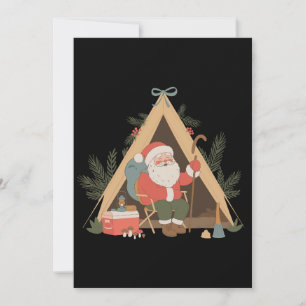 Cartão De Festividades Acampamento de Natal do Papai Noel da Temporada de