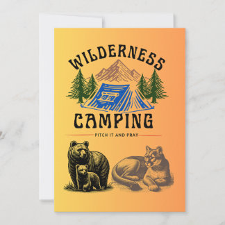 Cartão De Festividades Acampamento de natureza selvagem - Estimulem-no e 