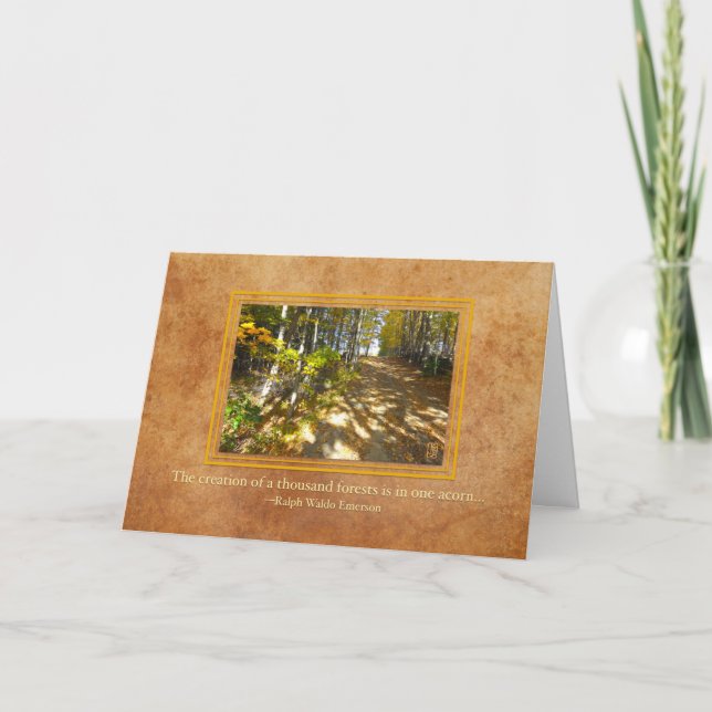 Cartão De Festividades Ação de Graças Através do Woods Card (Frente)