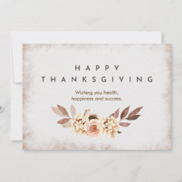 Cartão De Festividades Ação de Graças Botânica Beige Watercolor