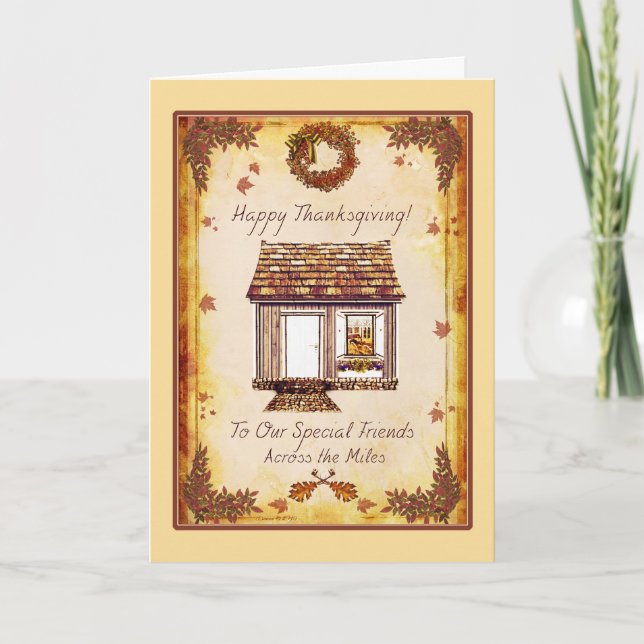 Cartão De Festividades Ação de Graças de Amigos Especiais através da Plac (Frente)