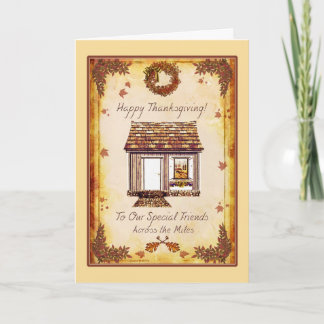 Cartão De Festividades Ação de Graças de Amigos Especiais através da Plac