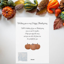 Cartão De Festividades Ação de Graças Deseja Frame Maze | Pumpkins White