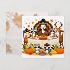 Cartão De Festividades Ação de Graças entre amigos