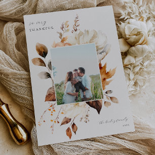 Cartão De Festividades Ação de Graças Floral Moderna