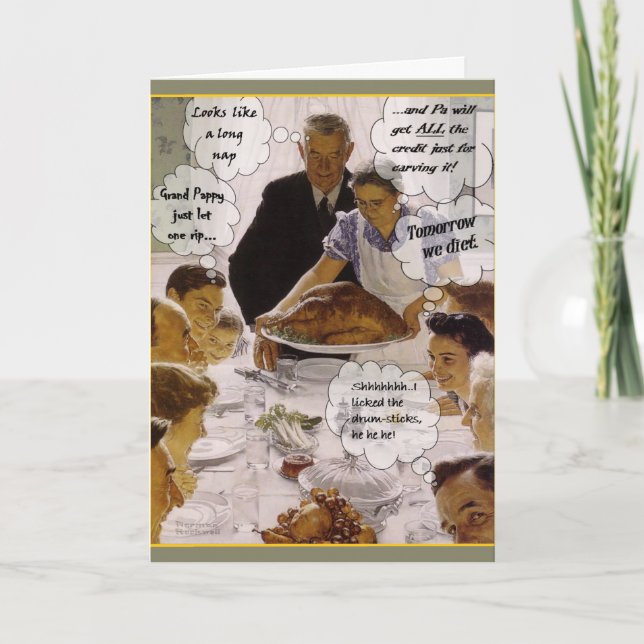 Cartão De Festividades Ação de Graças na vovó (Frente)