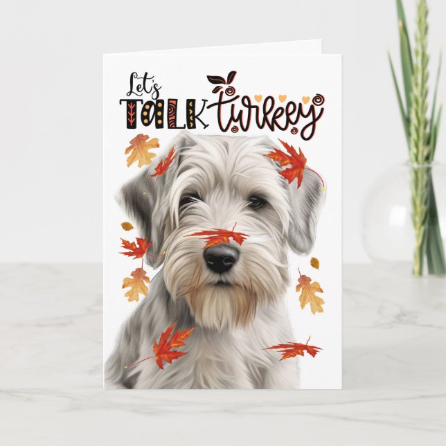 Cartão De Festividades Ação de Graças Sealyham Terrier Vamos Talk Turquia (Frente)