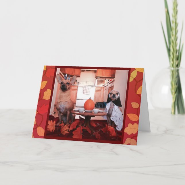 Cartão De Festividades Acção de graças do cão (Frente)