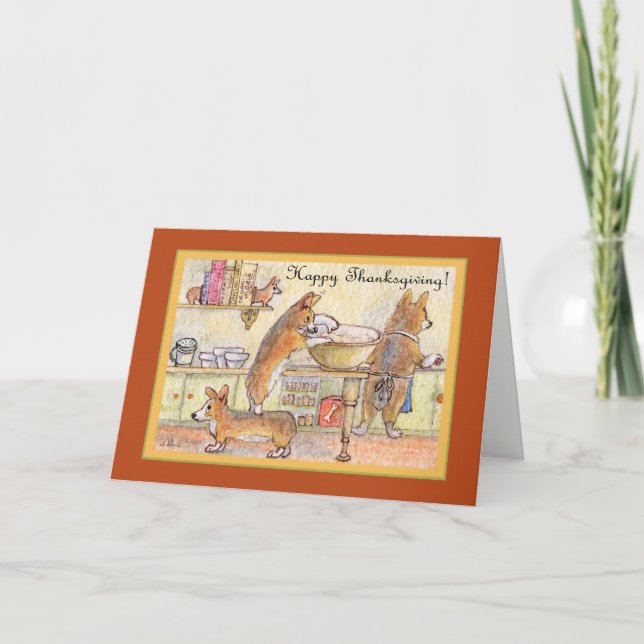 Cartão De Festividades Acção de graças feliz, cozimento da família do (Frente)