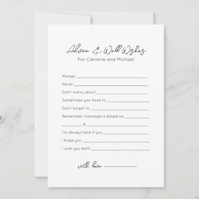 Cartão De Festividades Aconselhamento e boas intenções - Jogo do Chá de p (Frente)